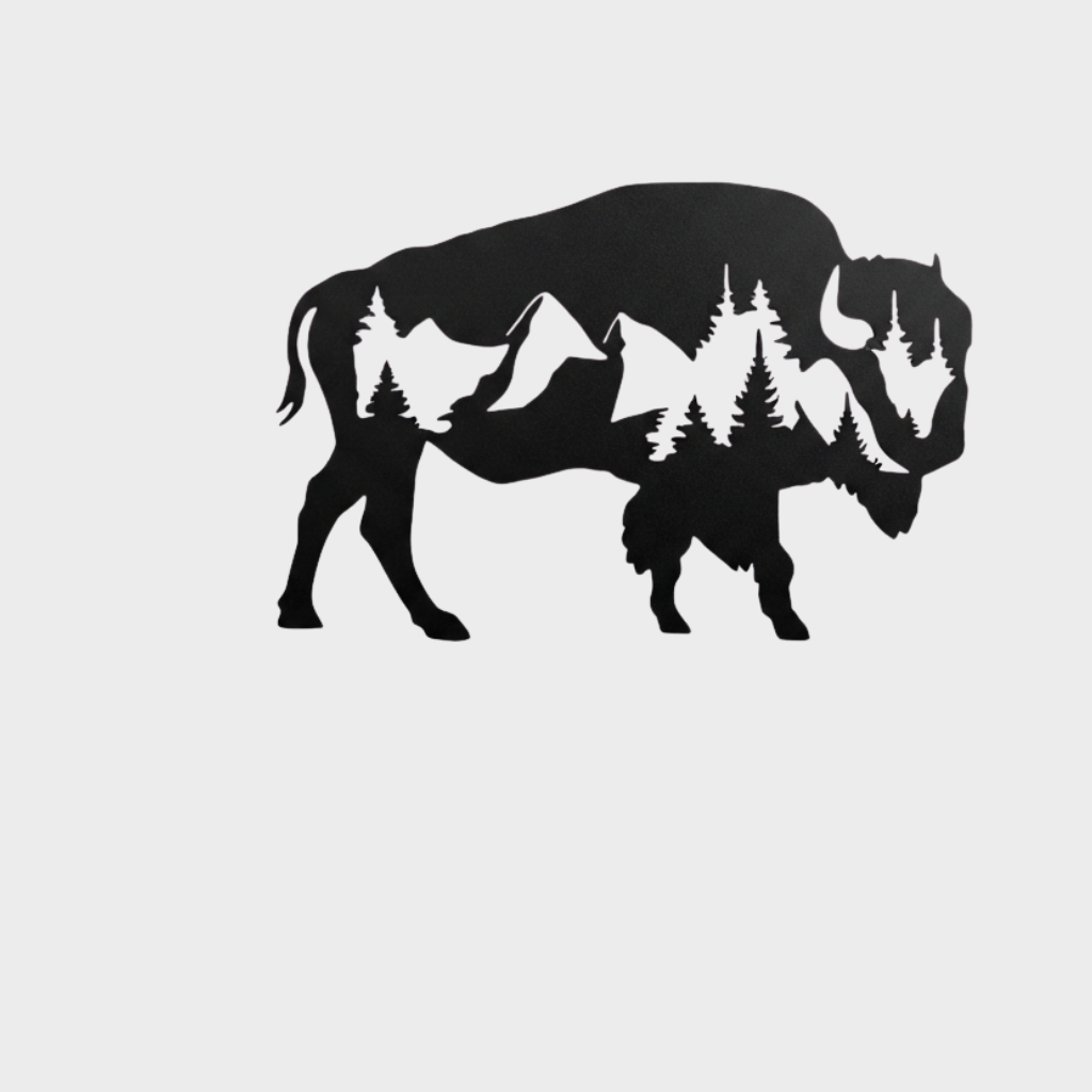 Buffalo Metal Wall Art – Wildlife Rustic Western Home Decor