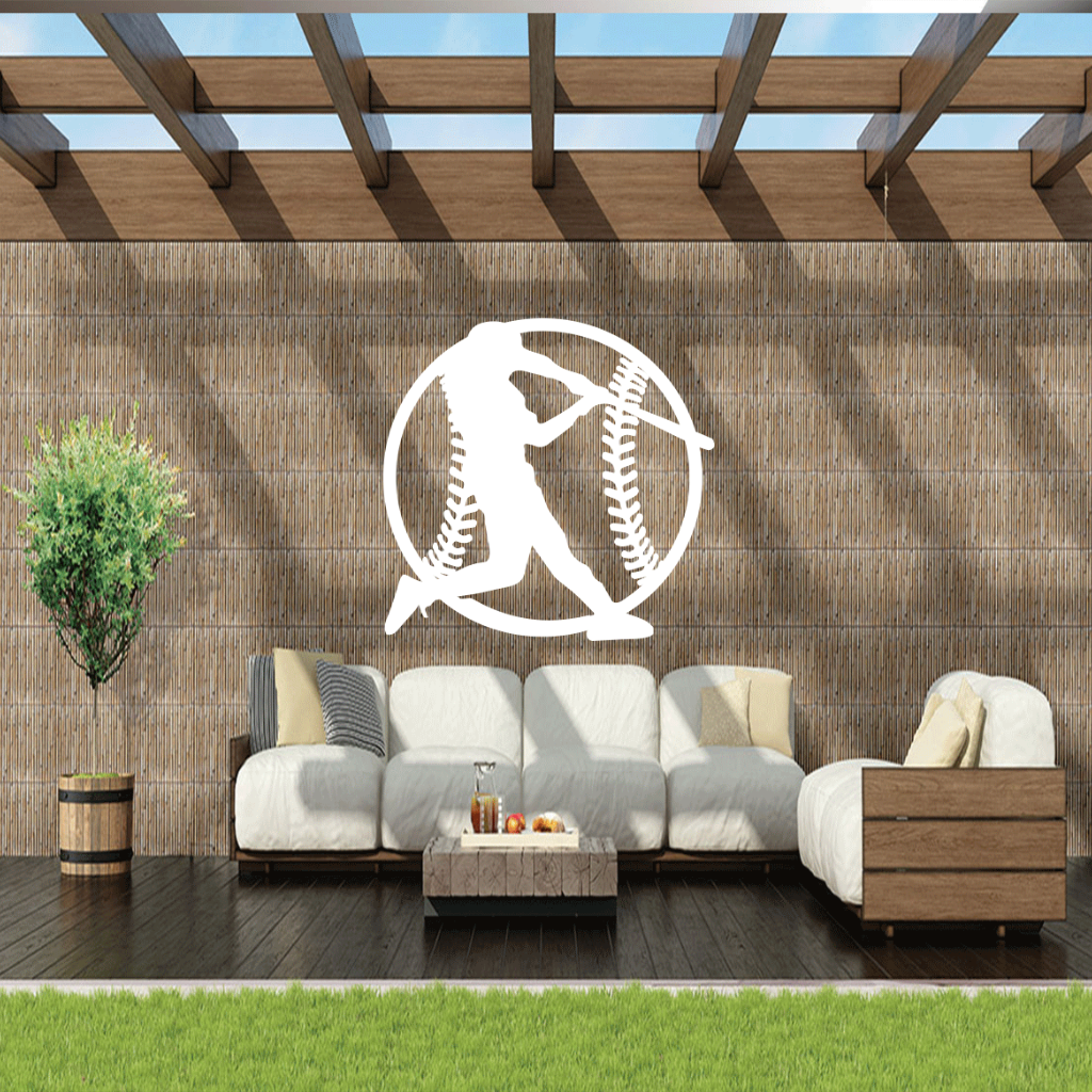 Baseball Metal Wall Art – Sports Fan Game Room Home &amp; Office Decor