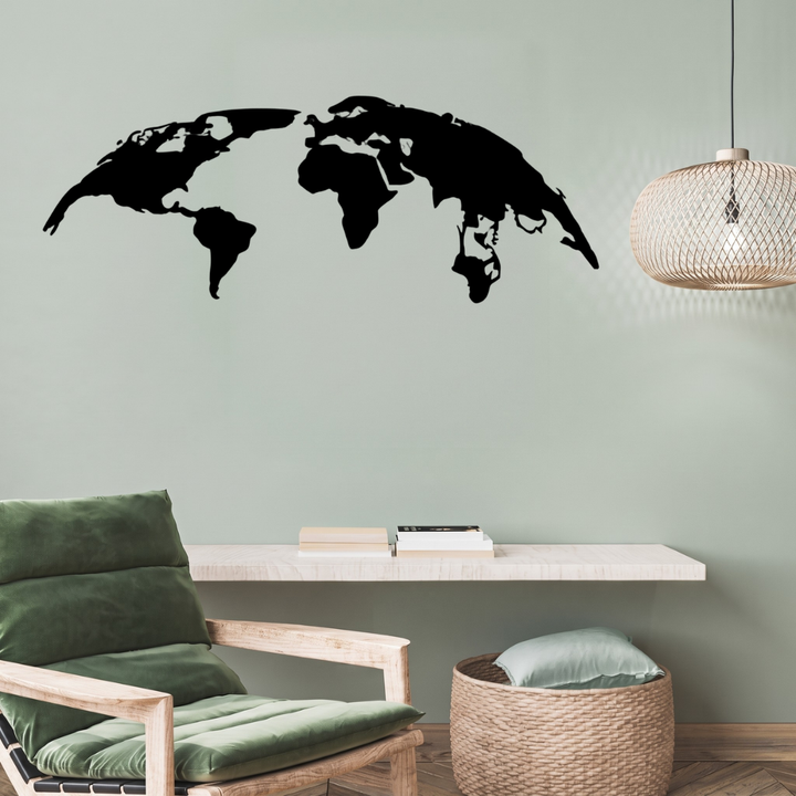 World Map Metal Wall Art – Travel Decor for Home Office &amp; Living Room