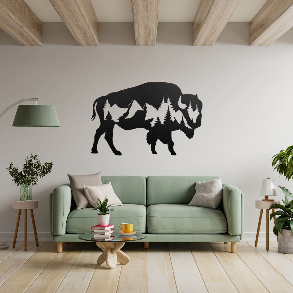 Buffalo Metal Wall Art – Wildlife Rustic Western Home Decor