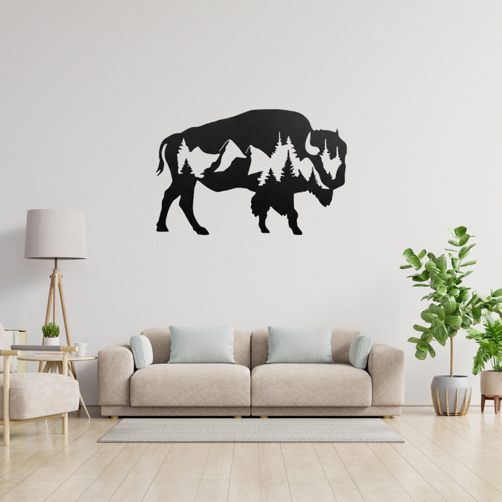 Buffalo Metal Wall Art – Wildlife Rustic Western Home Decor