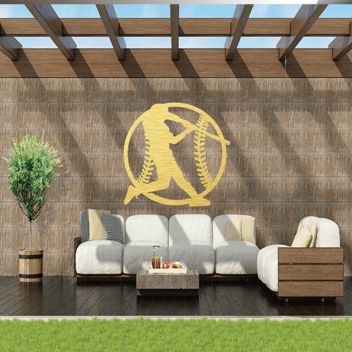 Baseball Metal Wall Art – Sports Fan Game Room Home &amp; Office Decor