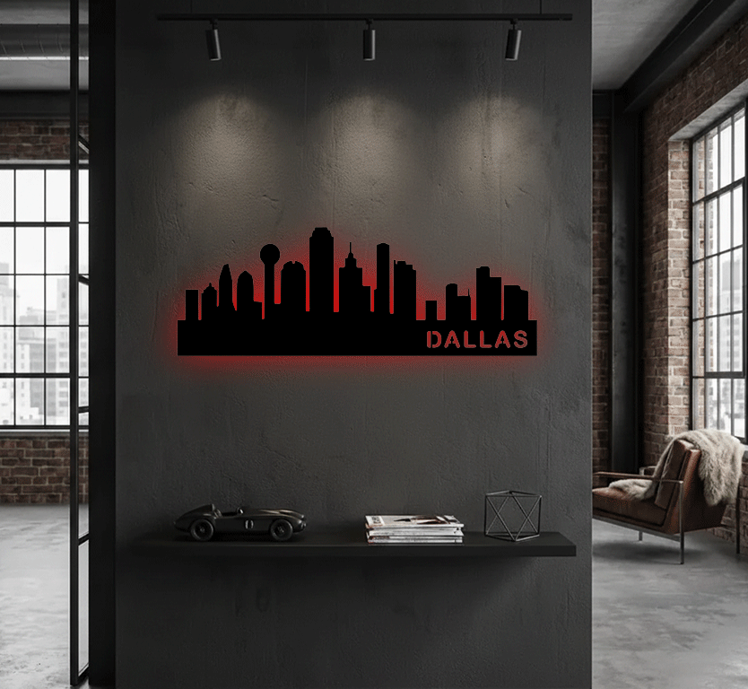 Dallas Skyline Metal Wall Art, view 12 by MetalPlex