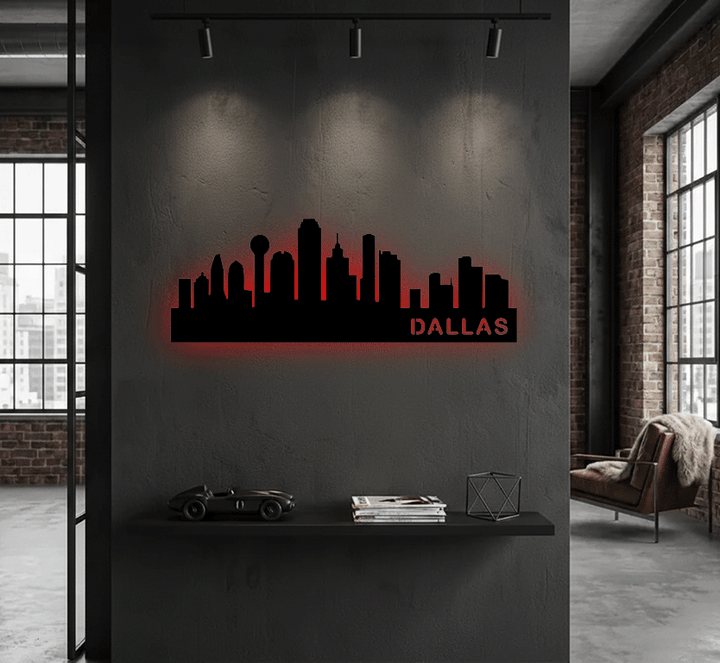 Dallas Skyline Metal Wall Art, view 12 by MetalPlex