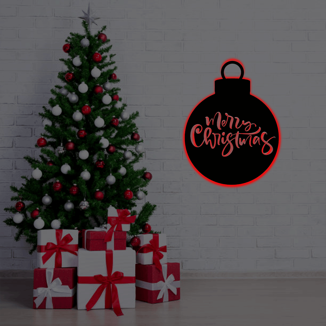 Merry Christmas Ornament Metal Wall Art, view 7 by MetalPlex