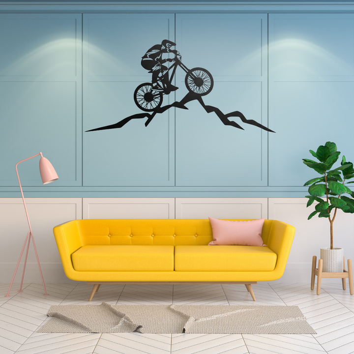 Mountain Biker Metal Wall Art – Recycled Aluminum