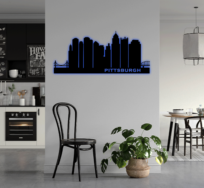 Pittsburgh Skyline Metal Wall Art, view 12 by MetalPlex
