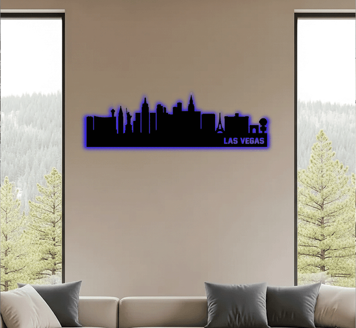 Las Vegas Skyline Metal Wall Art, view 7 by MetalPlex
