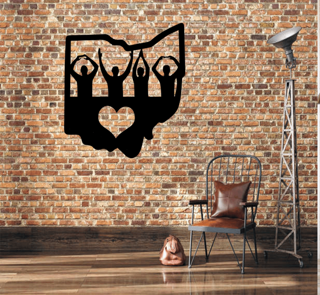 Ohio Love Metal Wall Art, view 2 by MetalPlex
