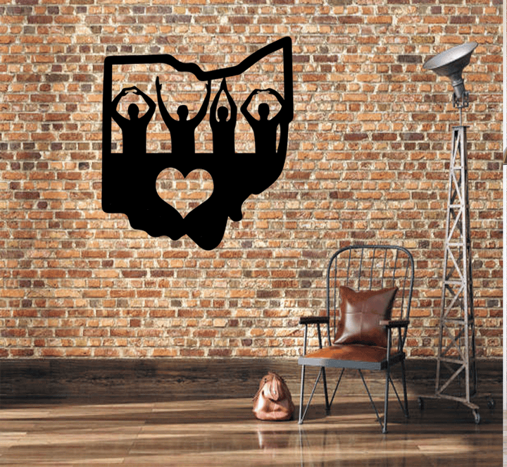 Ohio Love Metal Wall Art, view 2 by MetalPlex