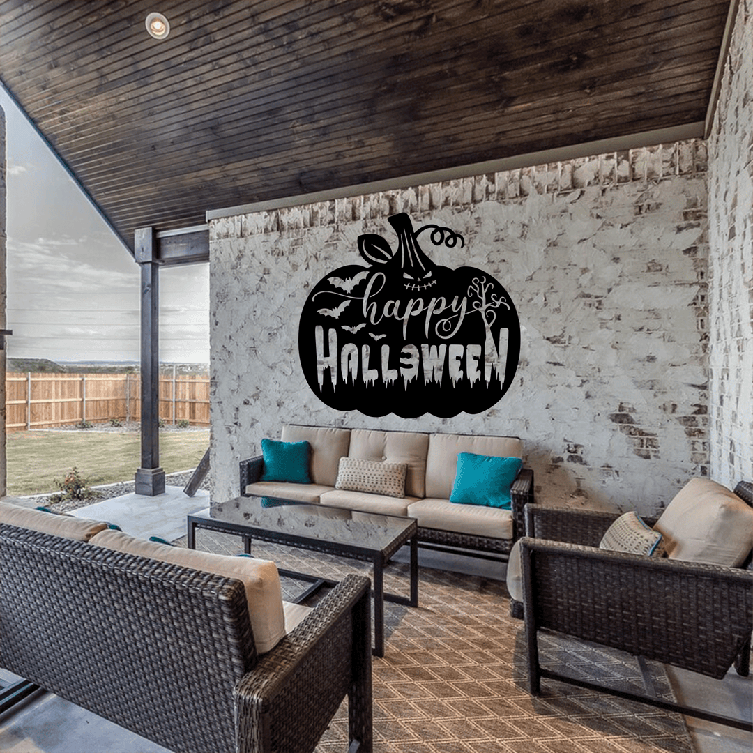 Happy Halloween Pumpkin Metal Wall Art, view 9 by MetalPlex
