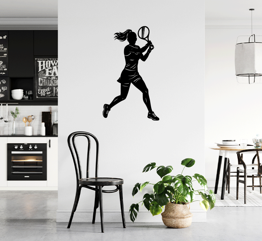 Female Tennis Player Metal Wall Art