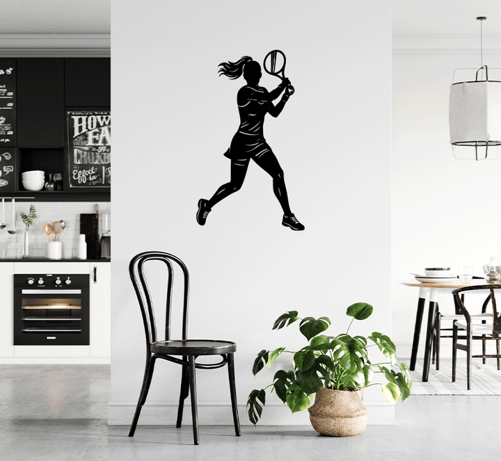 Female Tennis Player Metal Wall Art