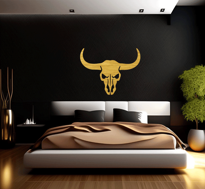 Bull Skull Metal Wall Art, view 3 by MetalPlex