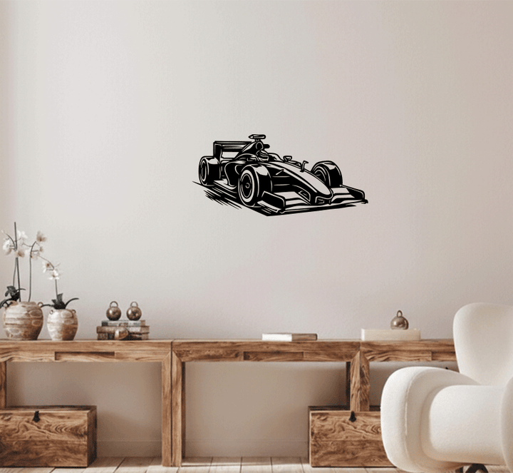 F1 Grand Prix Race Car Metal Wall Art