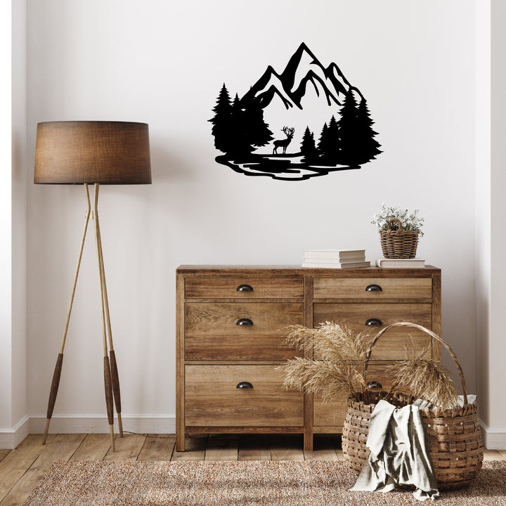 Mountain Deer Metal Wall Art