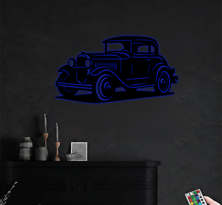 Classic Vintage Car Metal wall Art