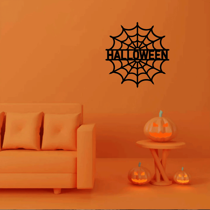 Halloween Personalized Spider Web Name Metal Wall Art, view 10 by MetalPlex