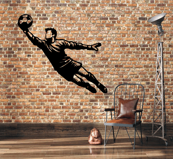 Goalkeepr Diving Save Metal Wall Art