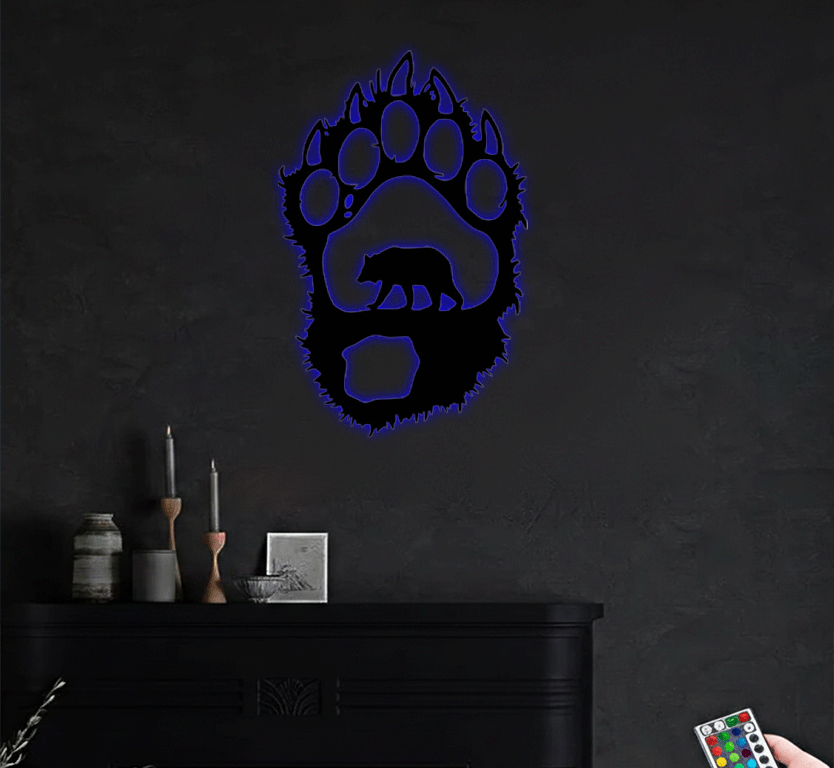 Bear Paw Metal Wall Art, view 6 by MetalPlex