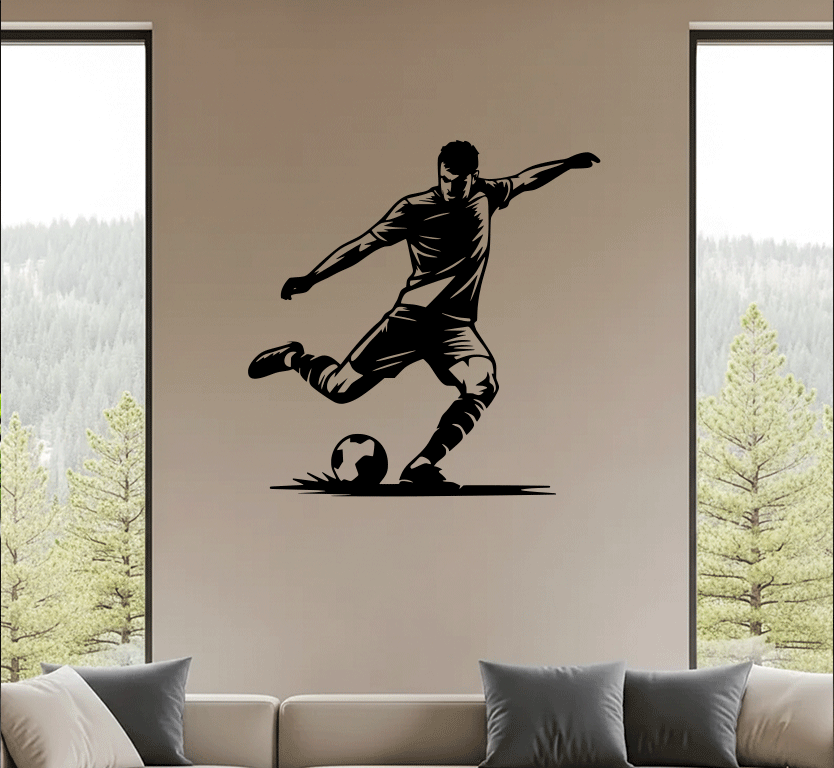 Football Striker Metal Wall Art, view 6 by MetalPlex