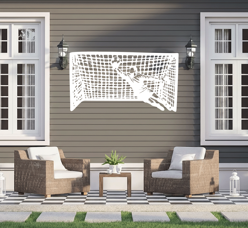 Soccer Goalkeeper Goal Net Save Metal Wall Art
