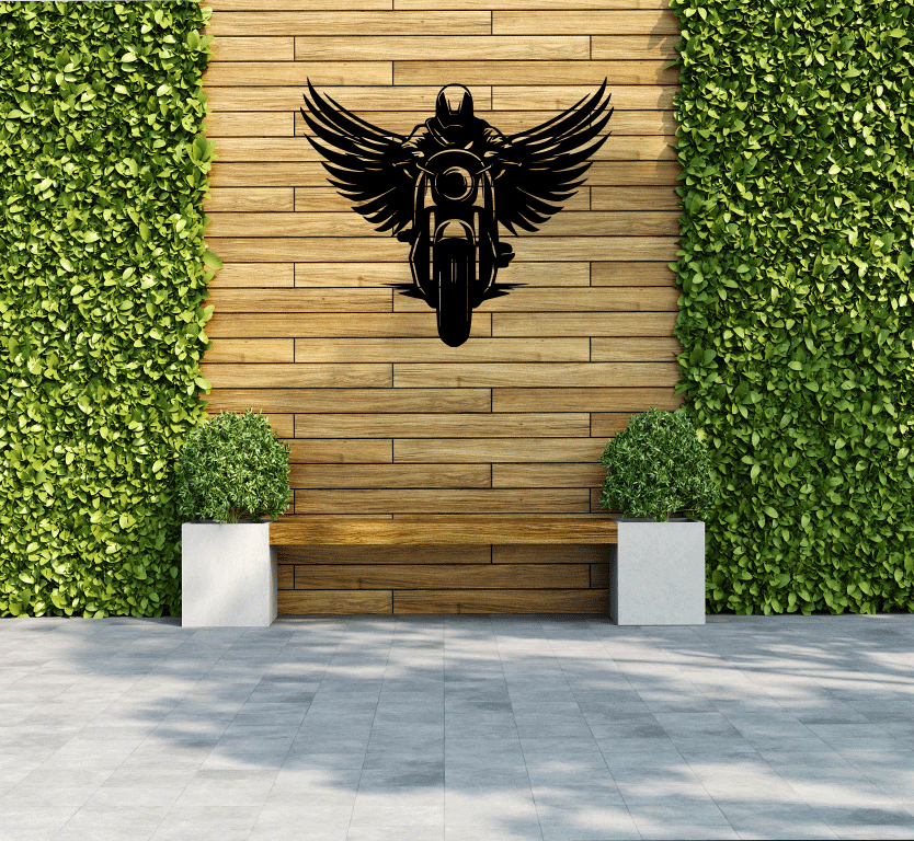 Winged Biker Metal Wall Art, view 12 by MetalPlex