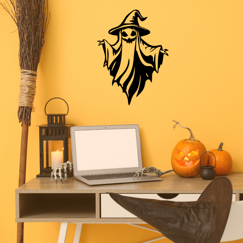 Spooky Witch Ghost Metal Wall Art, view 13 by MetalPlex