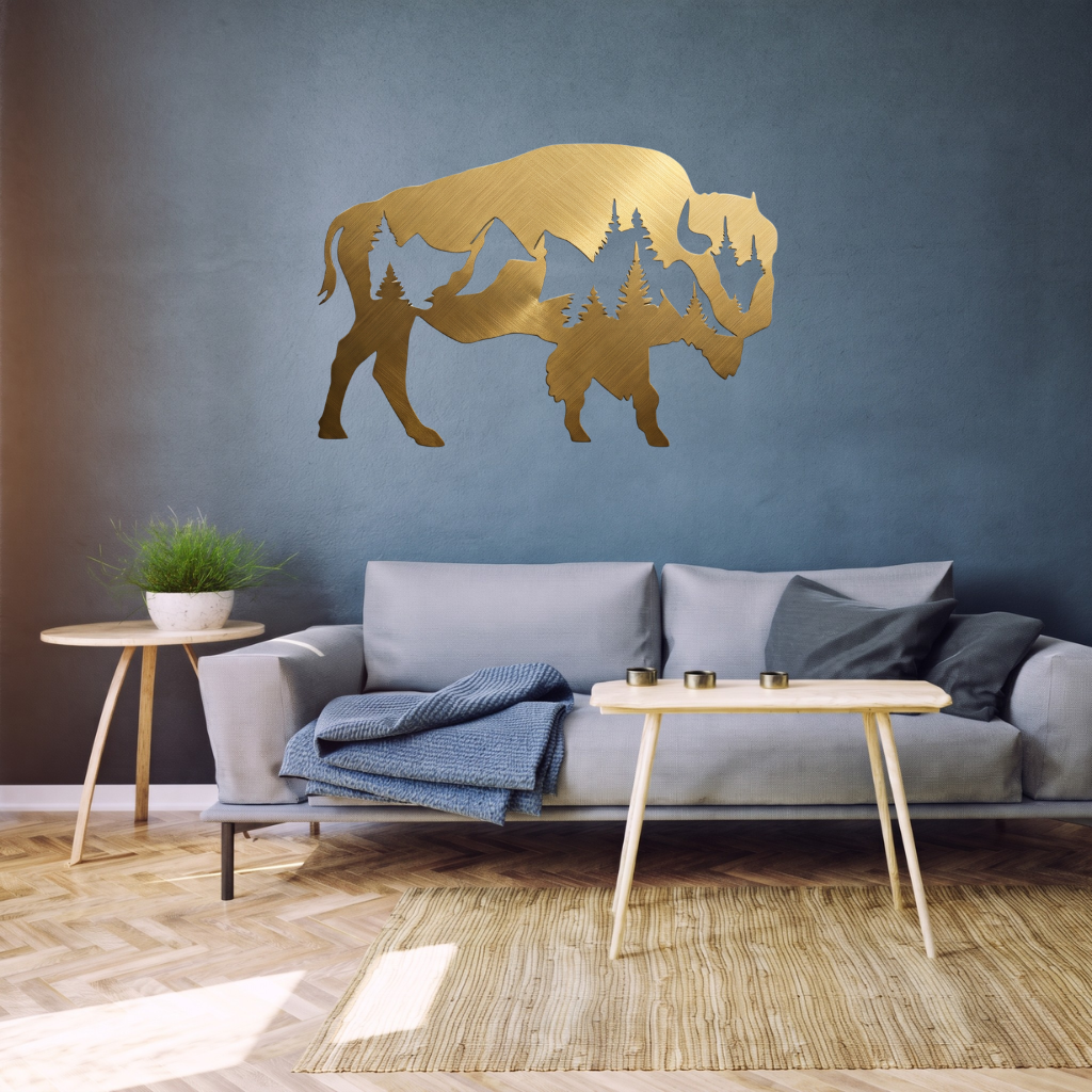 Buffalo Metal Wall Art – Wildlife Rustic Western Home Decor