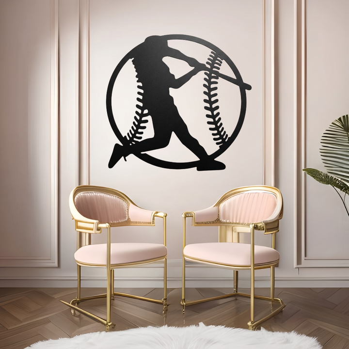 Baseball Metal Wall Art – Sports Fan Game Room Home &amp; Office Decor