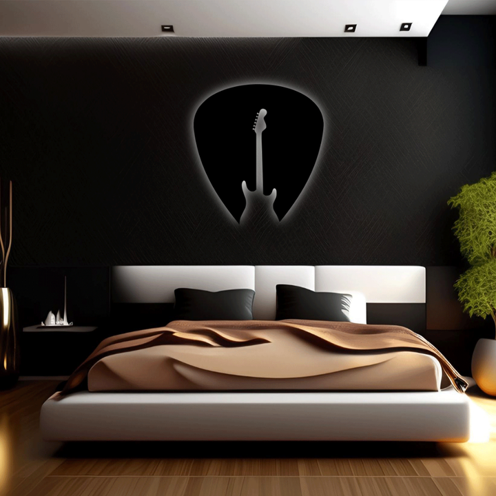 Guitar Pick Metal Wall Art – Music Lover Gift for Home &amp; Studio Decor