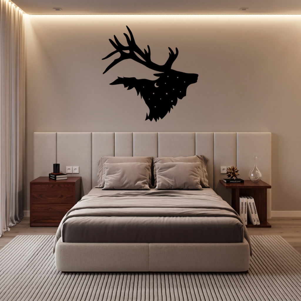 Bull Elk Metal Wall Art – Wildlife Rustic Cabin &amp; Lodge Home Decor