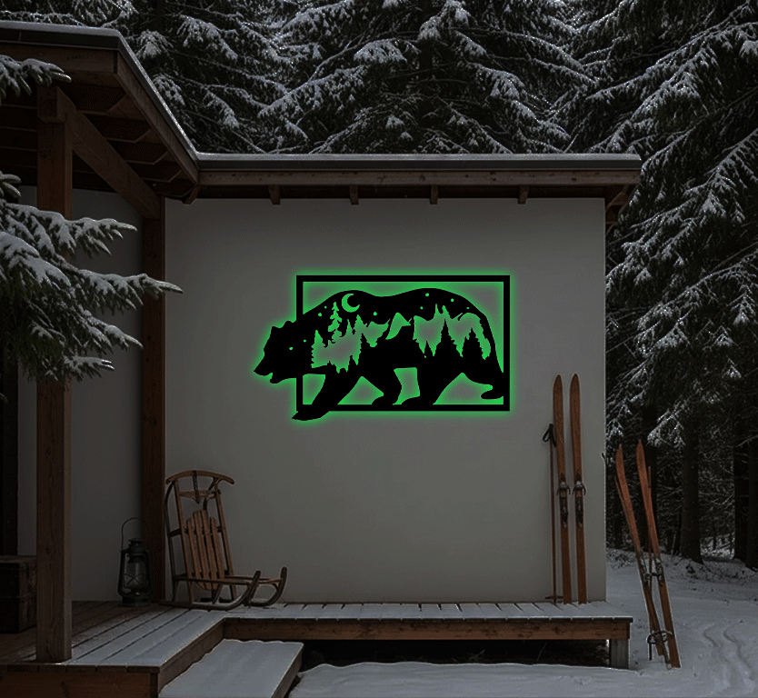 3D Look Bear Metal Wall Art, view 6 by MetalPlex