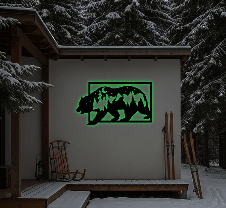3D Look Bear Metal Wall Art, view 6 by MetalPlex