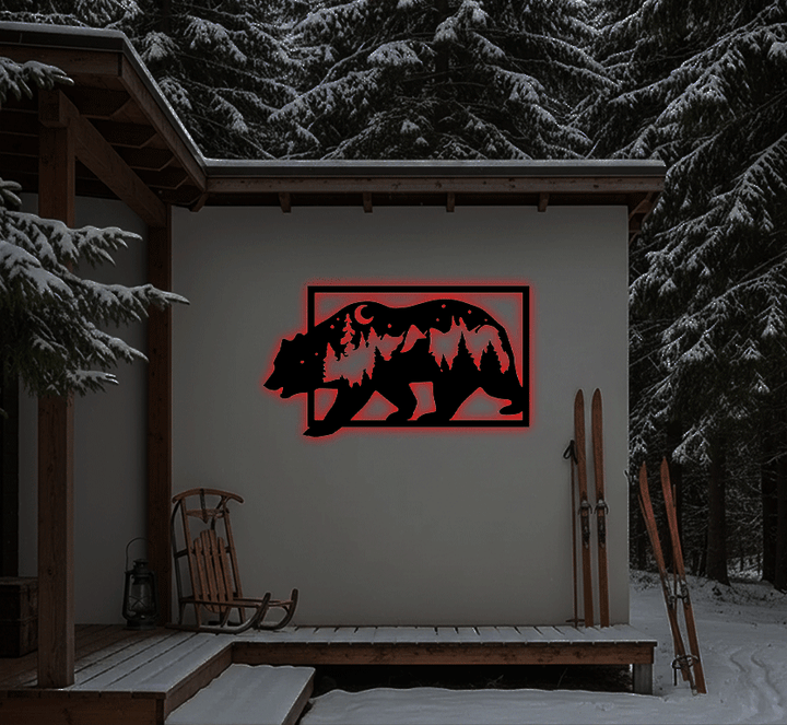 3D Look Bear Metal Wall Art, view 8 by MetalPlex