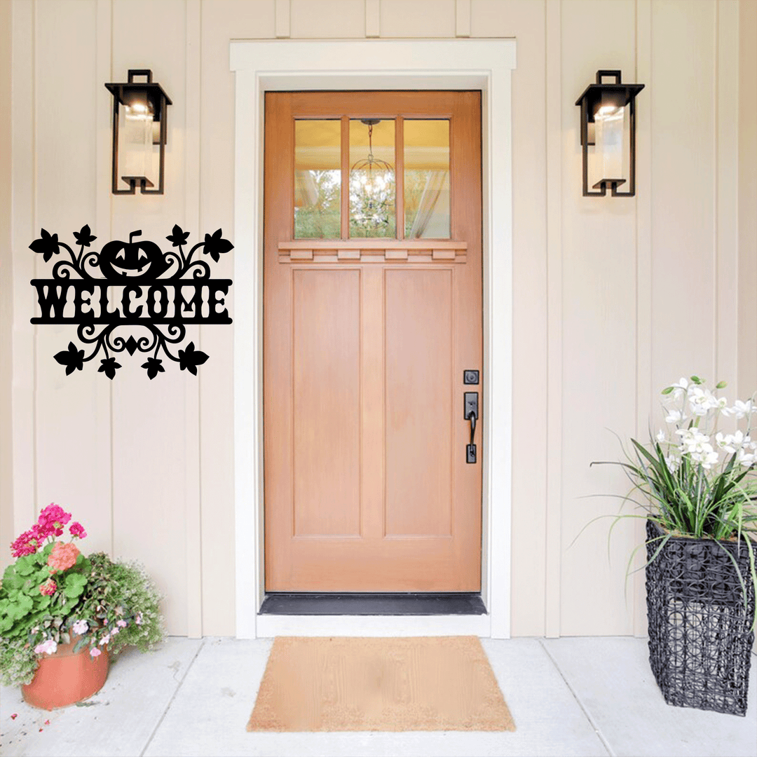 Welcome Halloween Metal Wall Art