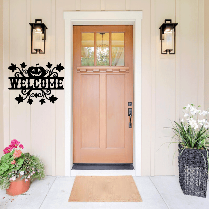 Welcome Halloween Metal Wall Art