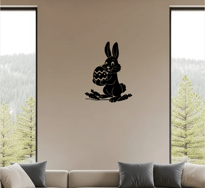 Happy Easter Bunny Metal Wall Art, view 10 by MetalPlex