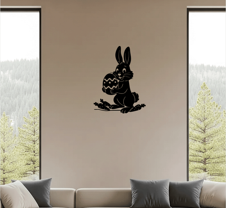 Happy Easter Bunny Metal Wall Art, view 10 by MetalPlex
