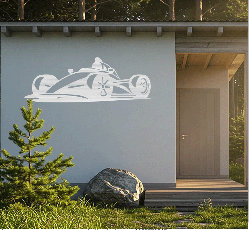 Racing Car Metal Wall Art, view 3 by MetalPlex