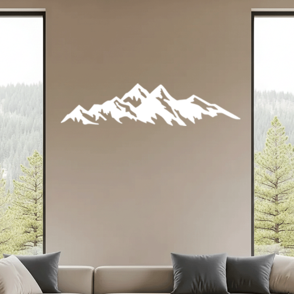 Mountains Metal Wall Art – Large Rustic Landscape Home Decor