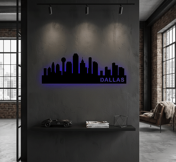 Dallas Skyline Metal Wall Art, view 13 by MetalPlex