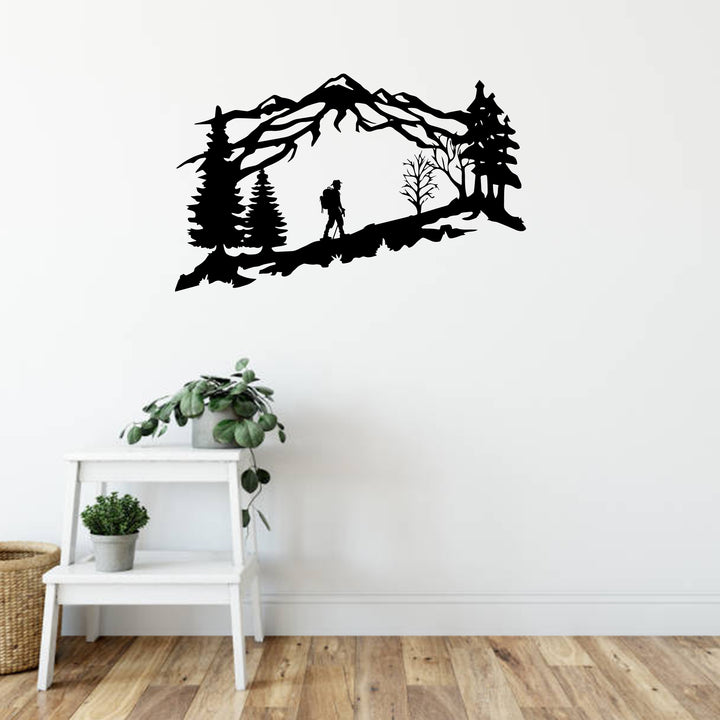 Mountain Backpacker- Metal Wall Art - MetalPlex