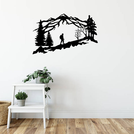 Mountain Backpacker- Metal Wall Art