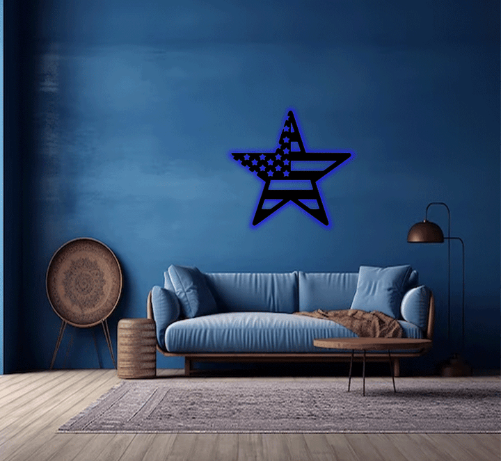 American Flag Star Metal Wall Art, view 8 by MetalPlex
