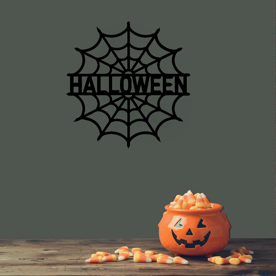 Halloween Personalized Spider Web Name Metal Wall Art, view 4 by MetalPlex