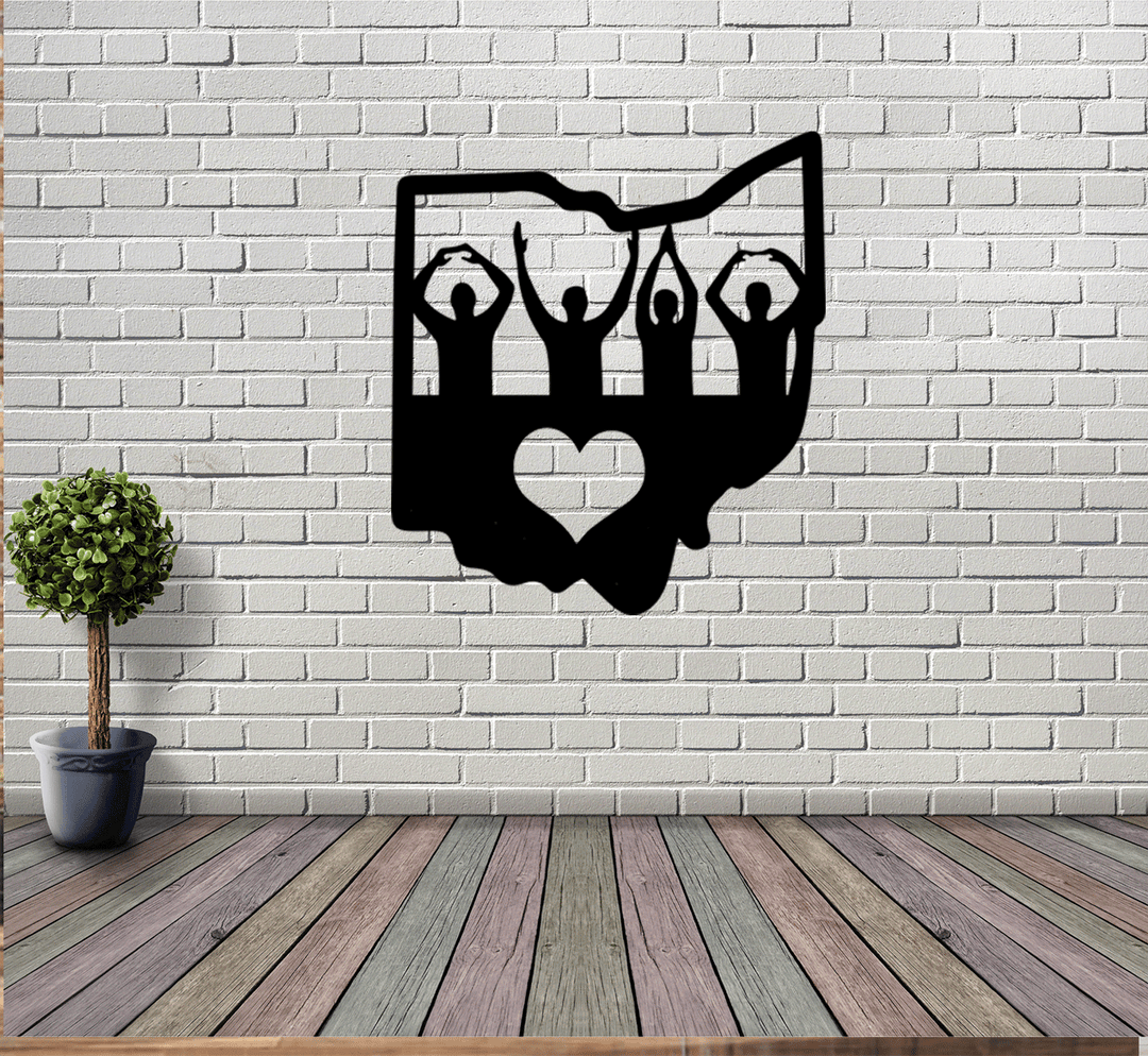 Ohio Love Metal Wall Art, view 3 by MetalPlex