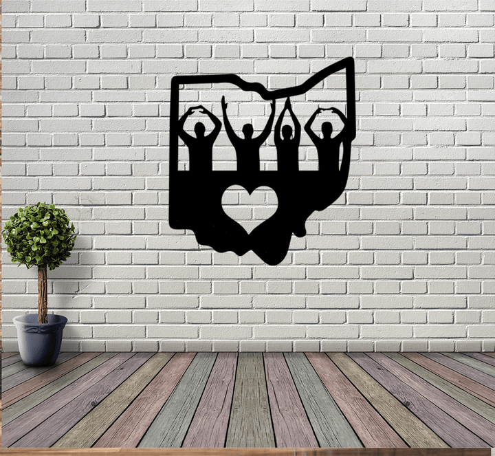 Ohio Love Metal Wall Art, view 3 by MetalPlex