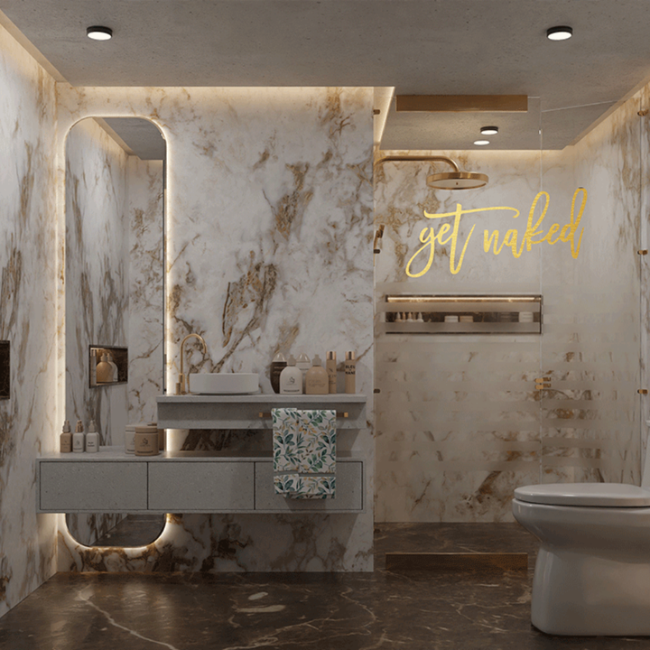 Get Naked Metal Wall Art – Funny Bathroom Wall Decor