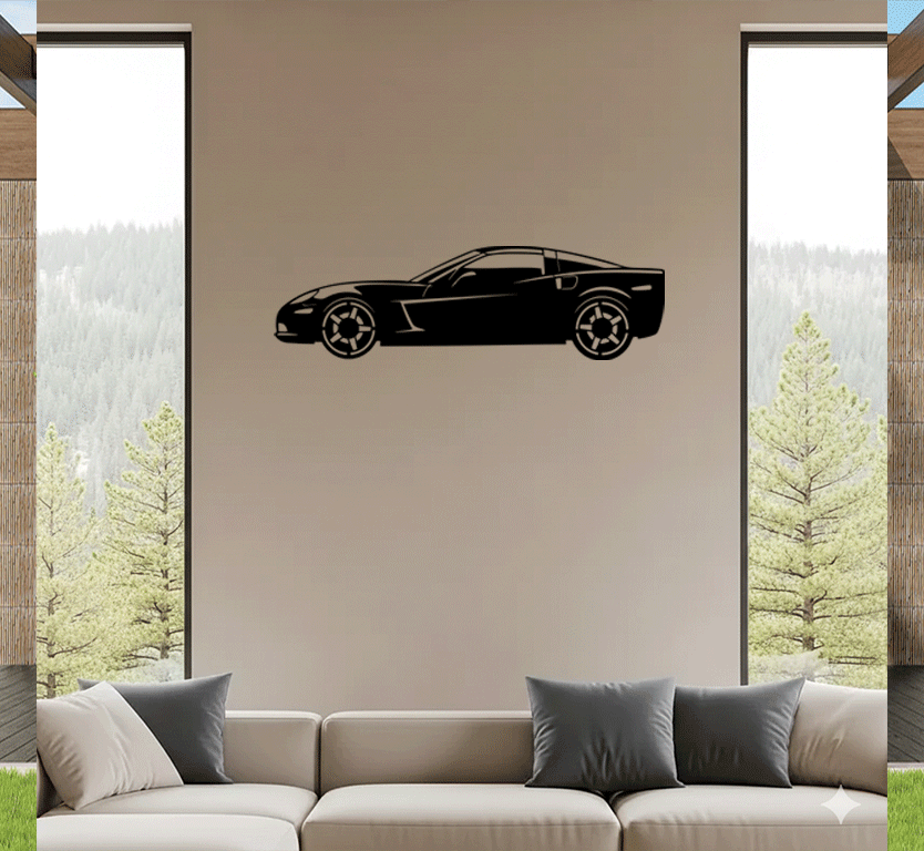 Corvette Metal Wall Art, view 2 by MetalPlex